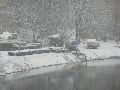 Erster Schnee an der Molebrücke-Pieschen