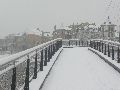Erster Schnee an der Molebrücke-Pieschen
