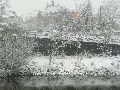 Erster Schnee an der Molebrücke-Pieschen