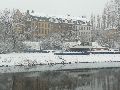 Erster Schnee an der Molebrücke-Pieschen