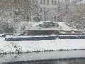 Erster Schnee an der Molebrücke-Pieschen