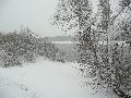 Erster Schnee an der Molebrücke-Pieschen