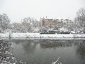 Erster Schnee an der Molebrücke-Pieschen