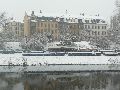 Erster Schnee an der Molebrücke-Pieschen