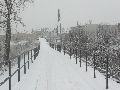 Erster Schnee an der Molebrücke-Pieschen