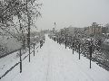 Erster Schnee an der Molebrücke-Pieschen