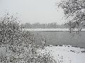Erster Schnee an der Molebrücke-Pieschen