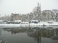 Erster Schnee an der Molebrücke-Pieschen
