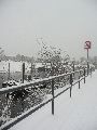 Erster Schnee an der Molebrücke-Pieschen