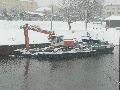 Erster Schnee an der Molebrücke-Pieschen