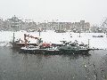 Erster Schnee an der Molebrücke-Pieschen