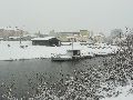 Erster Schnee an der Molebrücke-Pieschen