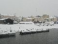Erster Schnee an der Molebrücke-Pieschen