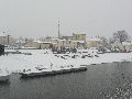 Erster Schnee an der Molebrücke-Pieschen
