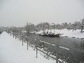 Erster Schnee an der Molebrücke-Pieschen