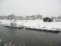 Erster Schnee an der Molebrücke-Pieschen