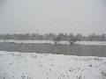Erster Schnee an der Molebrücke-Pieschen
