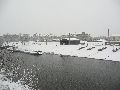 Erster Schnee an der Molebrücke-Pieschen