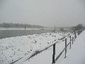 Erster Schnee an der Molebrücke-Pieschen