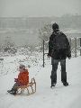 Erster Schnee an der Molebrücke-Pieschen