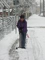 Erster Schnee an der Molebrücke-Pieschen